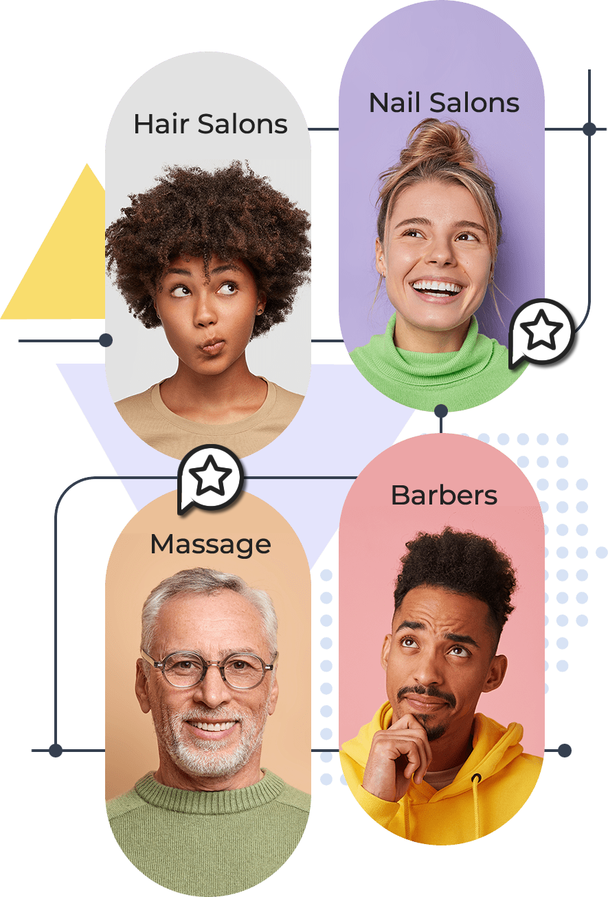 websites for salons, barber shops, nail salons, and massage